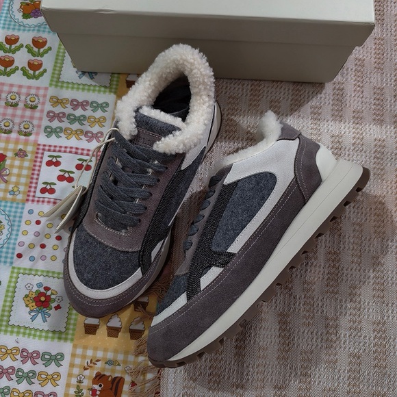 Brunello Cucinelli Fleece-Lined Casual Sneakers - Picture 2 of 8